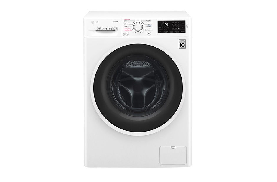 LG ال‌جی، ماشین لباسشویی 8 کیلوگرمی، مجهز به خشک کن، ™TrueSteam، نقره‌ای, WM-865CS